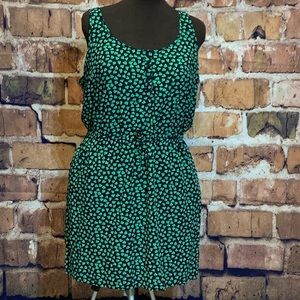 Green heart pattern summer dress